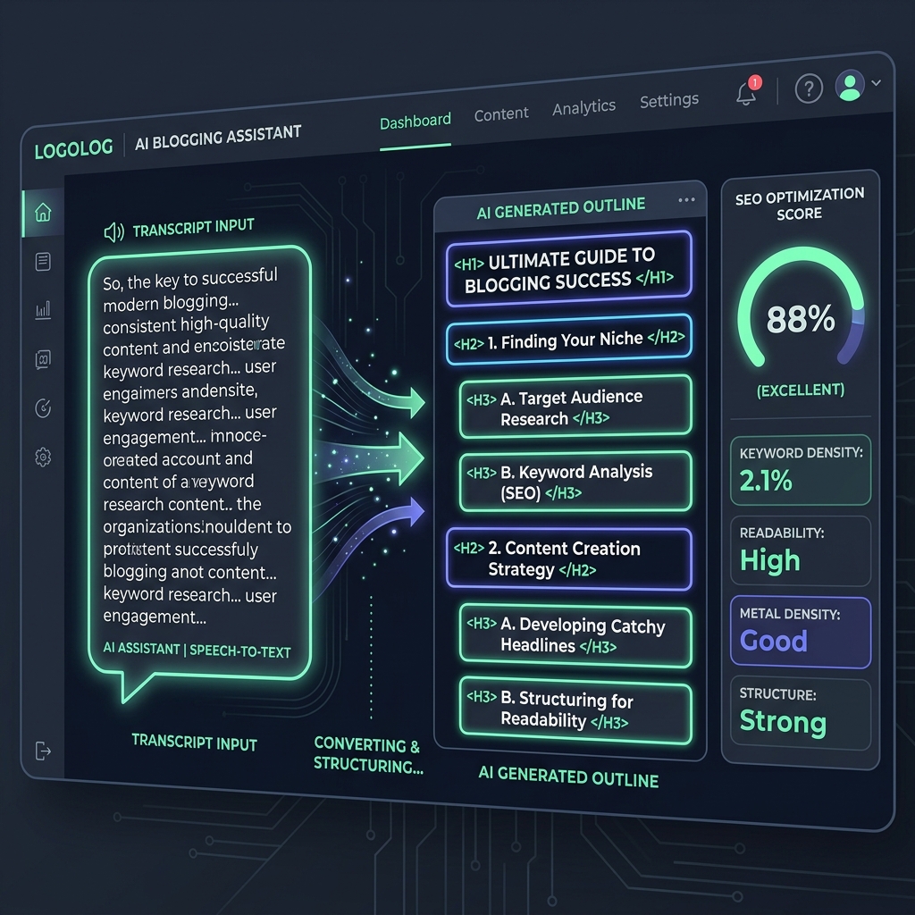 SEO Content Dashboard Mockup